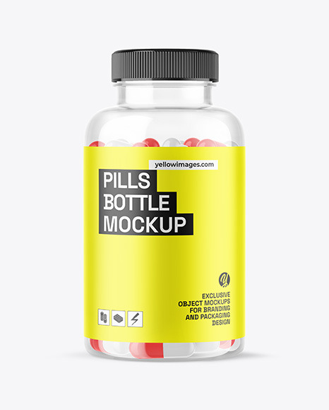 Clear Pills Bottle Mockup
