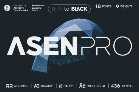 Asen Pro - Geometric Branding Fonts