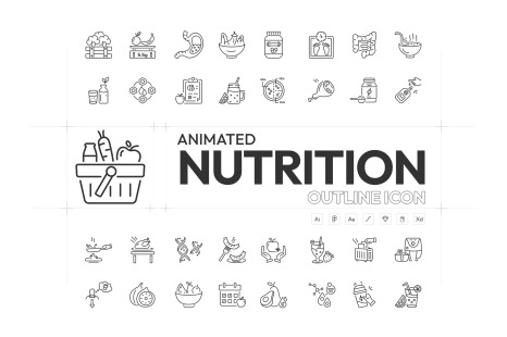 Animated Linear Nutrition Icons