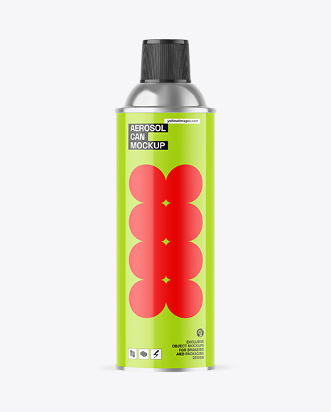 Glossy Aerosol Can Mockup