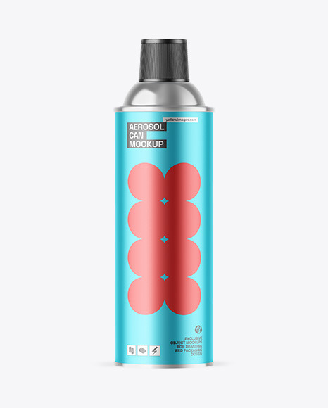 Matte Metallic Aerosol Can Mockup