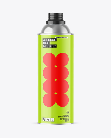 Glossy Aerosol Can Mockup