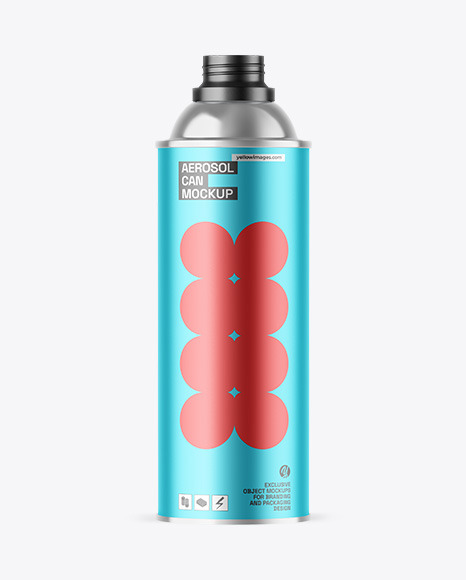 Matte Metallic Aerosol Can Mockup