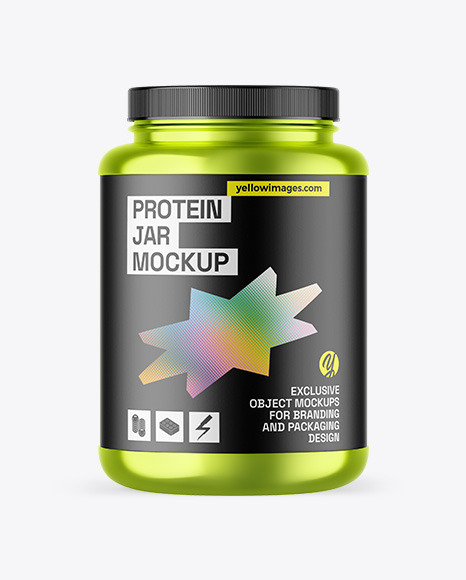 Metallic Protein Jar Mockup