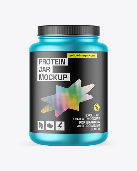 Matte Metallic Protein Jar Mockup