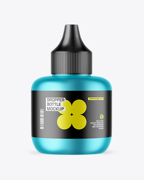 Matte Metallic Dropper Bottle Mockup