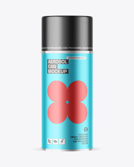 Matte Metallic Aerosol Can Mockup