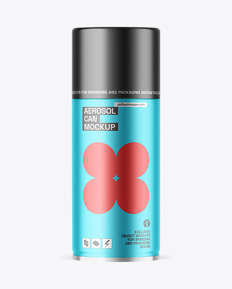 Matte Metallic Aerosol Can Mockup