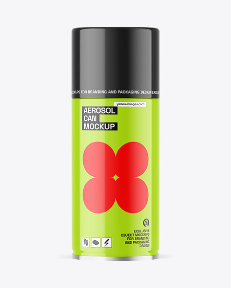 Glossy Aerosol Can Mockup