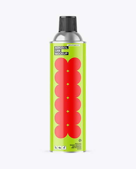 Glossy Aerosol Can Mockup