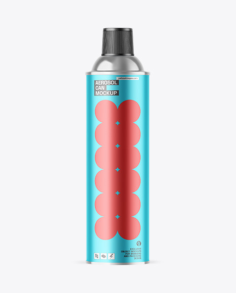 Matte Metallic Aerosol Can Mockup