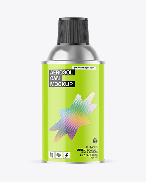 Glossy Aerosol Can Mockup