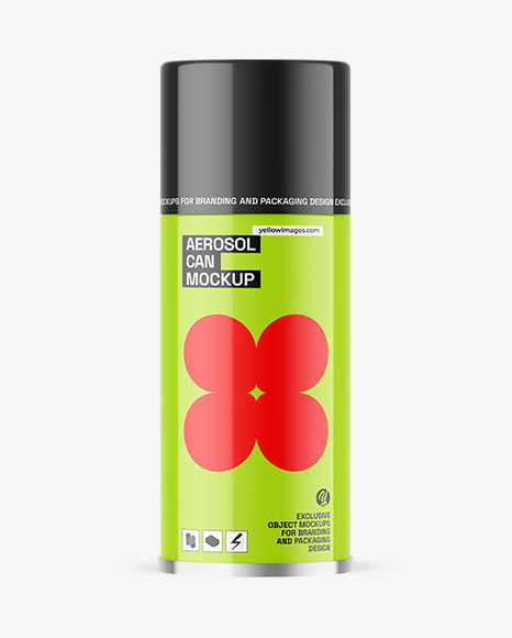 Glossy Aerosol Can Mockup