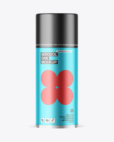 Matte Metallic Aerosol Can Mockup