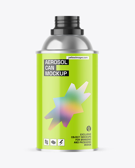 Glossy Aerosol Can Mockup