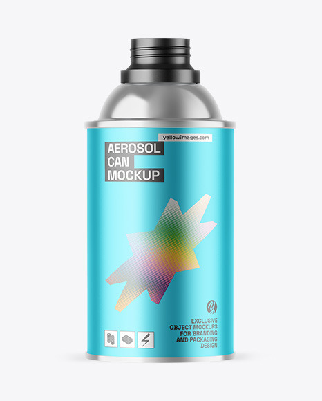 Matte Metallic Aerosol Can Mockup