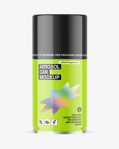 Glossy Aerosol Can Mockup