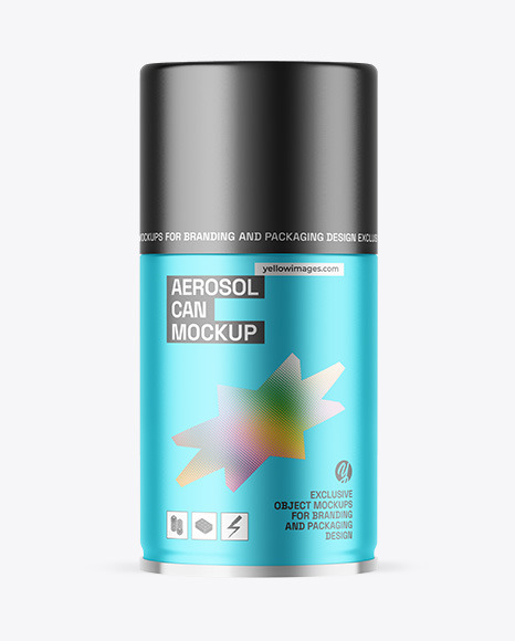 Matte Metallic Aerosol Can Mockup