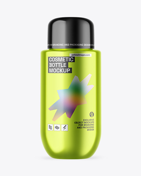Metallic Cosmetic Bottle Mockup