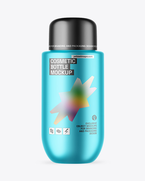 Matte Metallic Cosmetic Bottle Mockup