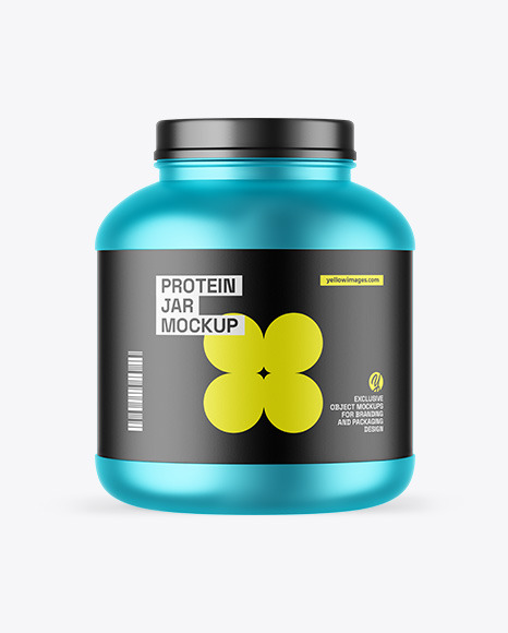 Matte Metallic Protein Jar Mockup