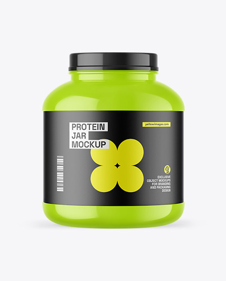 Glossy Protein Jar Mockup