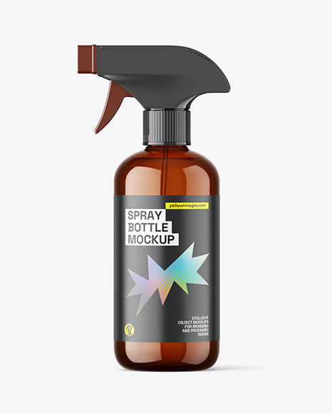 Amber Trigger Spray Bottle Mockup
