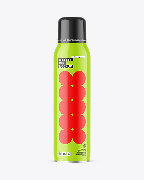 Glossy Aerosol Can Mockup