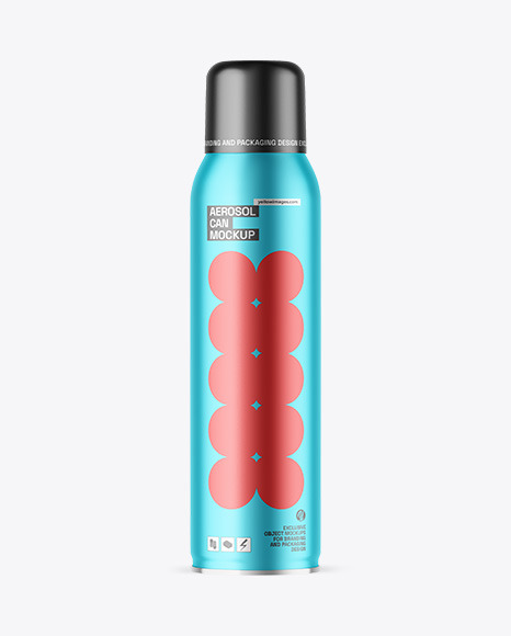 Matte Metallic Aerosol Can Mockup
