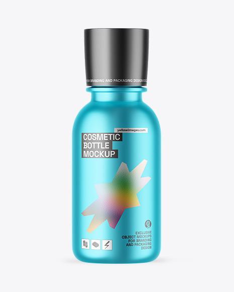 Matte Metallic Cosmetic Bottle Mockup