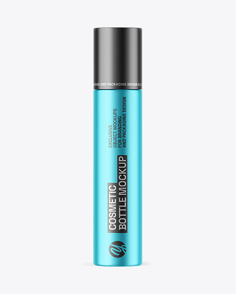 Matte Metallic Cosmetic Bottle Mockup