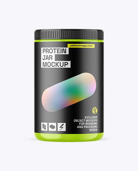 Glossy Protein Jar Mockup