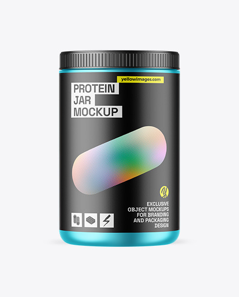 Matte Metallic Protein Jar Mockup