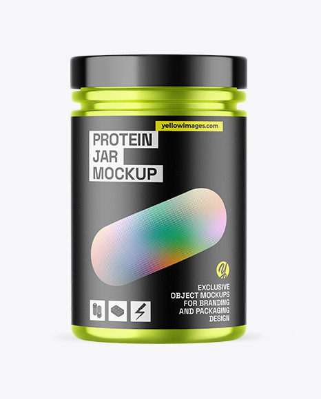 Metallic Protein Jar Mockup