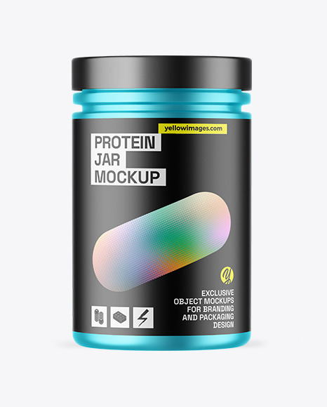 Matte Metallic Protein Jar Mockup