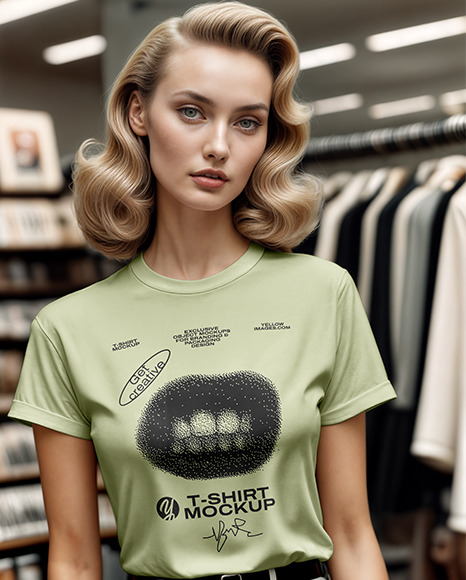 Woman in a T-Shirt Mockup