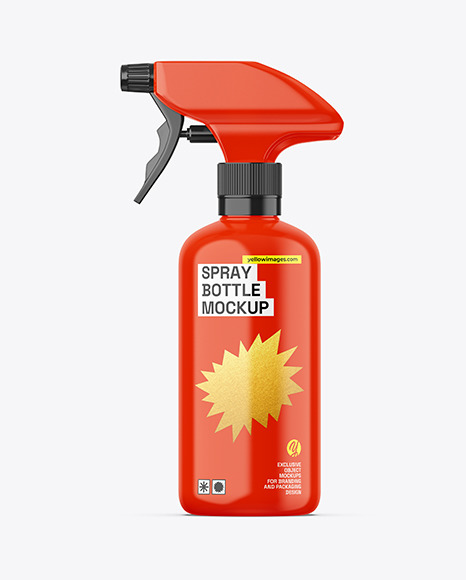 Glossy Spray Bottle Mockup