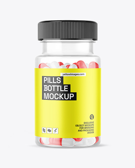 Clear Pills Bottle Mockup