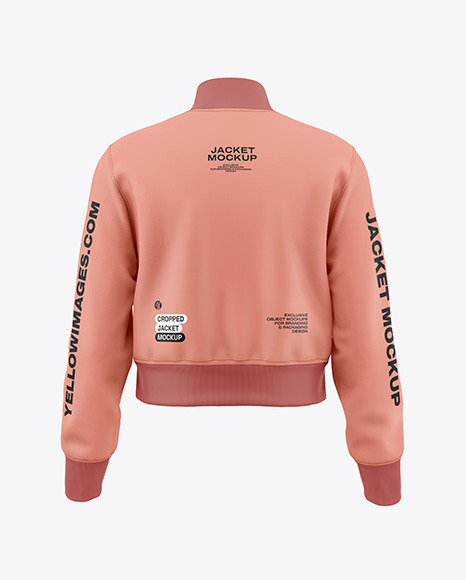 Women&#039;s Cropped Jacket Mockup - Back View