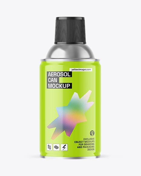 Glossy Aerosol Can Mockup