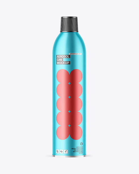 Matte Metallic Aerosol Can Mockup
