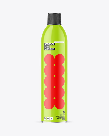 Glossy Aerosol Can Mockup