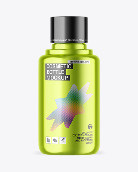 Metallic Cosmetic Bottle Mockup