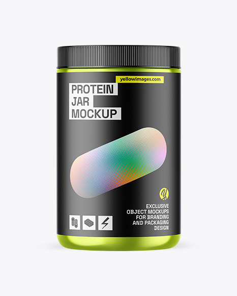 Glossy Protein Jar Mockup