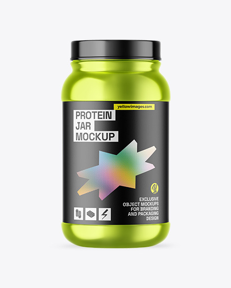 Metallic Protein Jar Mockup