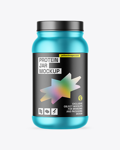 Matte Metallic Protein Jar Mockup