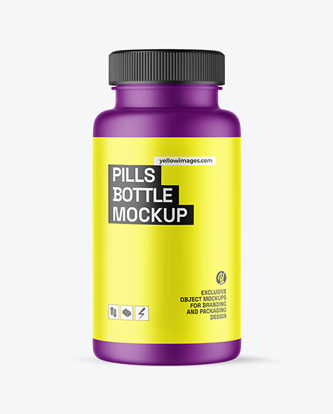 Matte Plastic Pills Bottle Mockup