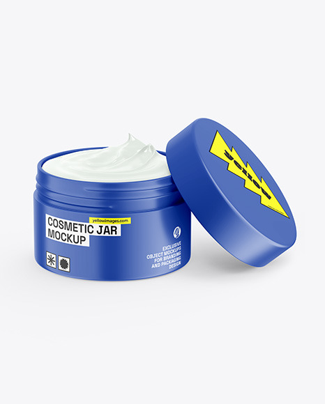 Opened Cosmetic Jar Mockup