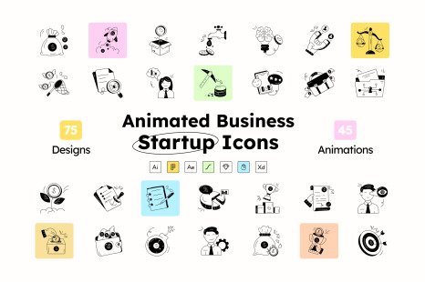 Animated Business Startup Icons