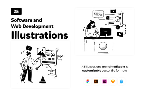 Software and Web Development Illustrations